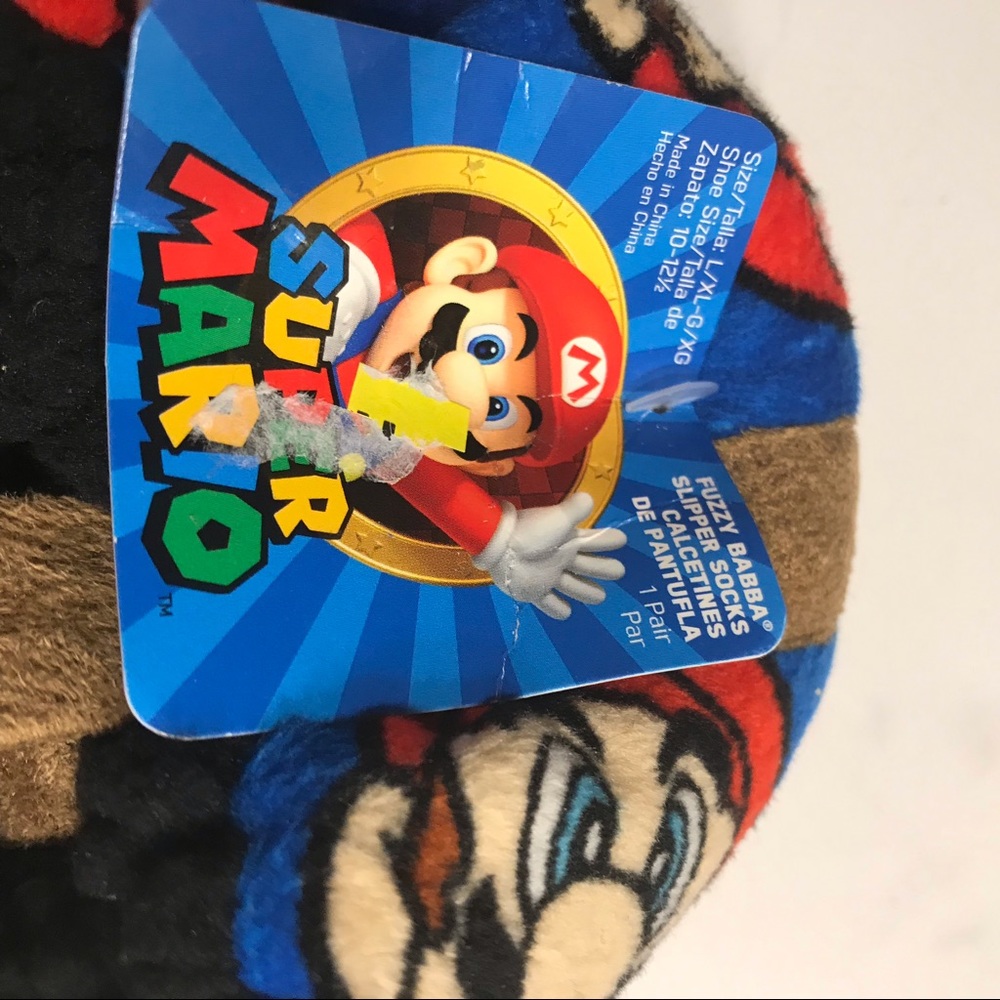 Nintendo Super Mario Mens Fuzzy Slipper Sizes L-XL - Picture 5 of 6
